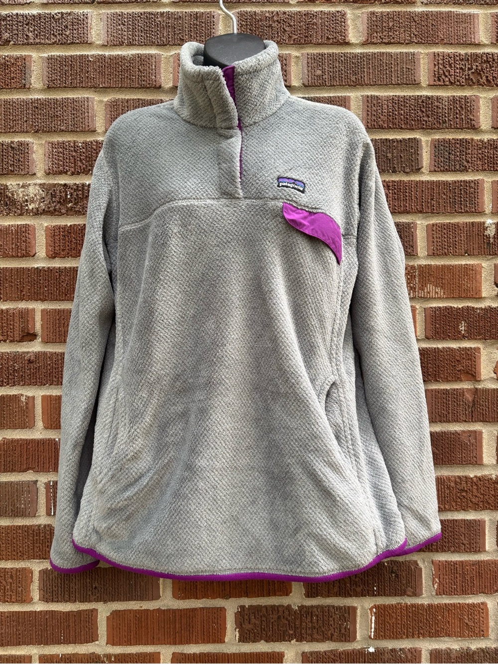 Patagonia Women's Sz XL Pullover Fleece Jacket Gray Re-Tool Snap-T Polartec